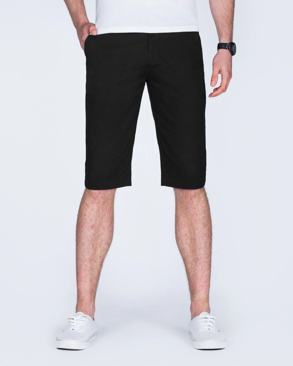 2t Alex Tall Slim Fit Chino Shorts (black)