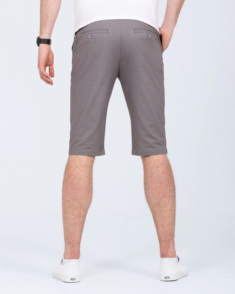 2t Alex Tall Slim Fit Chino Shorts (mid grey) - Image 2