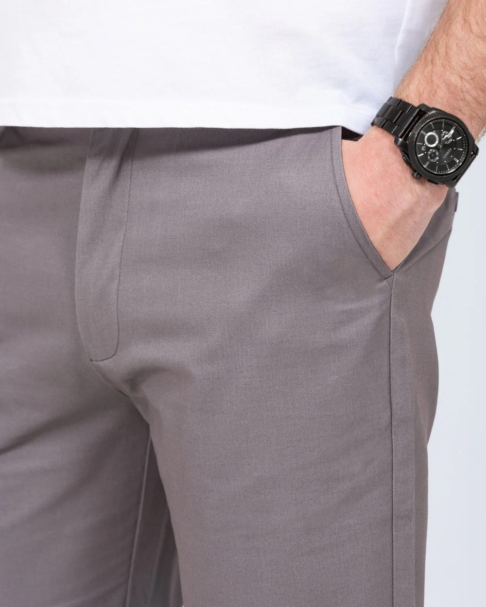 2t Alex Tall Slim Fit Chino Shorts (mid grey) - Image 4