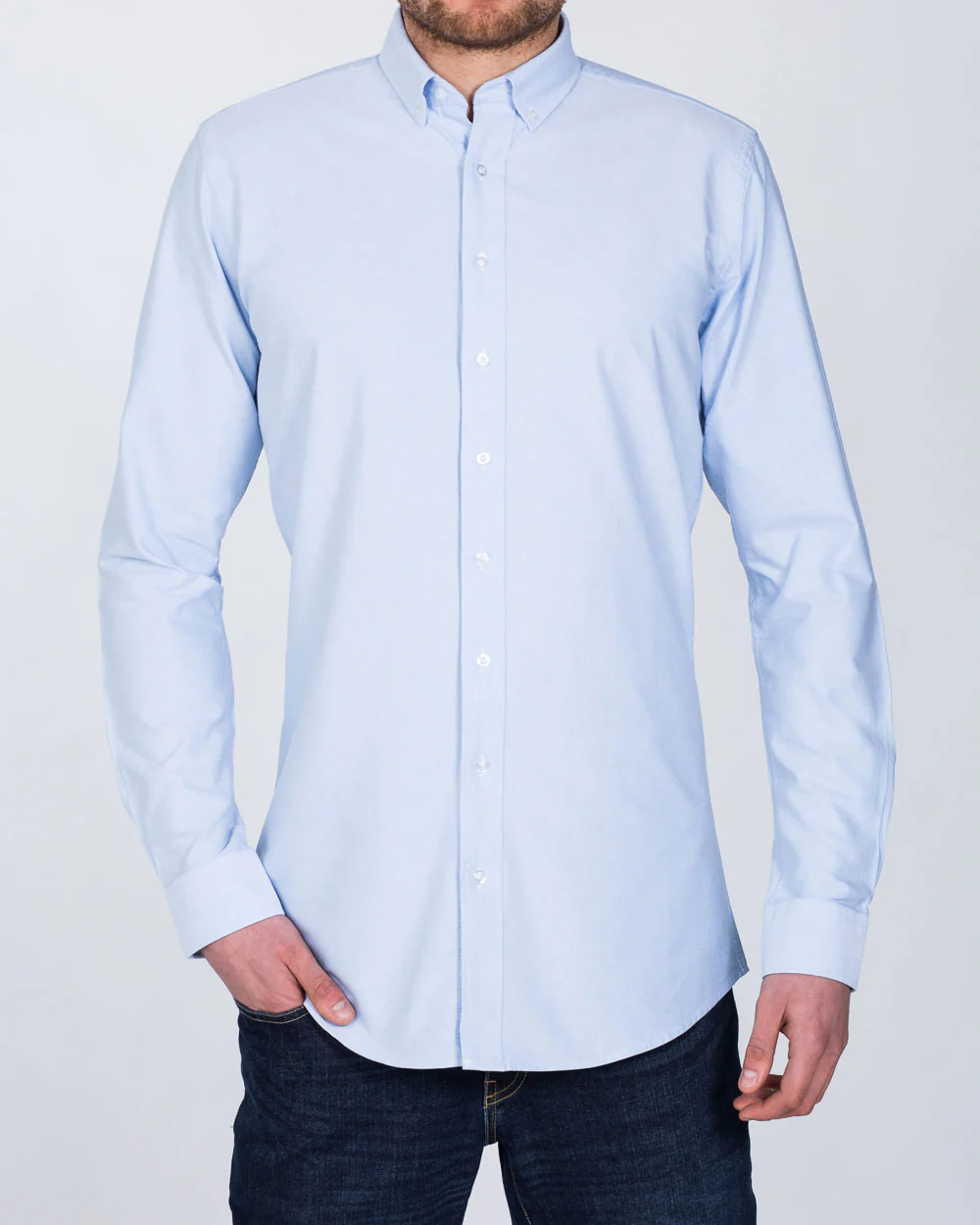 2t Oxford Slim Fit Long Sleeve Tall Shirt (sky)