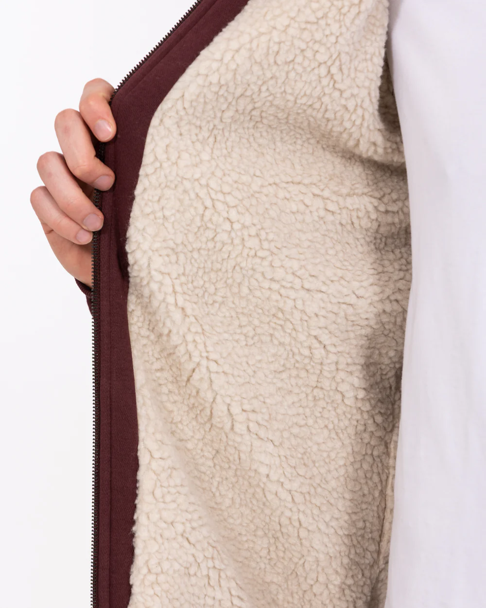 2t Andrew Tall Sherpa Hoodie (burgundy) - Image 3