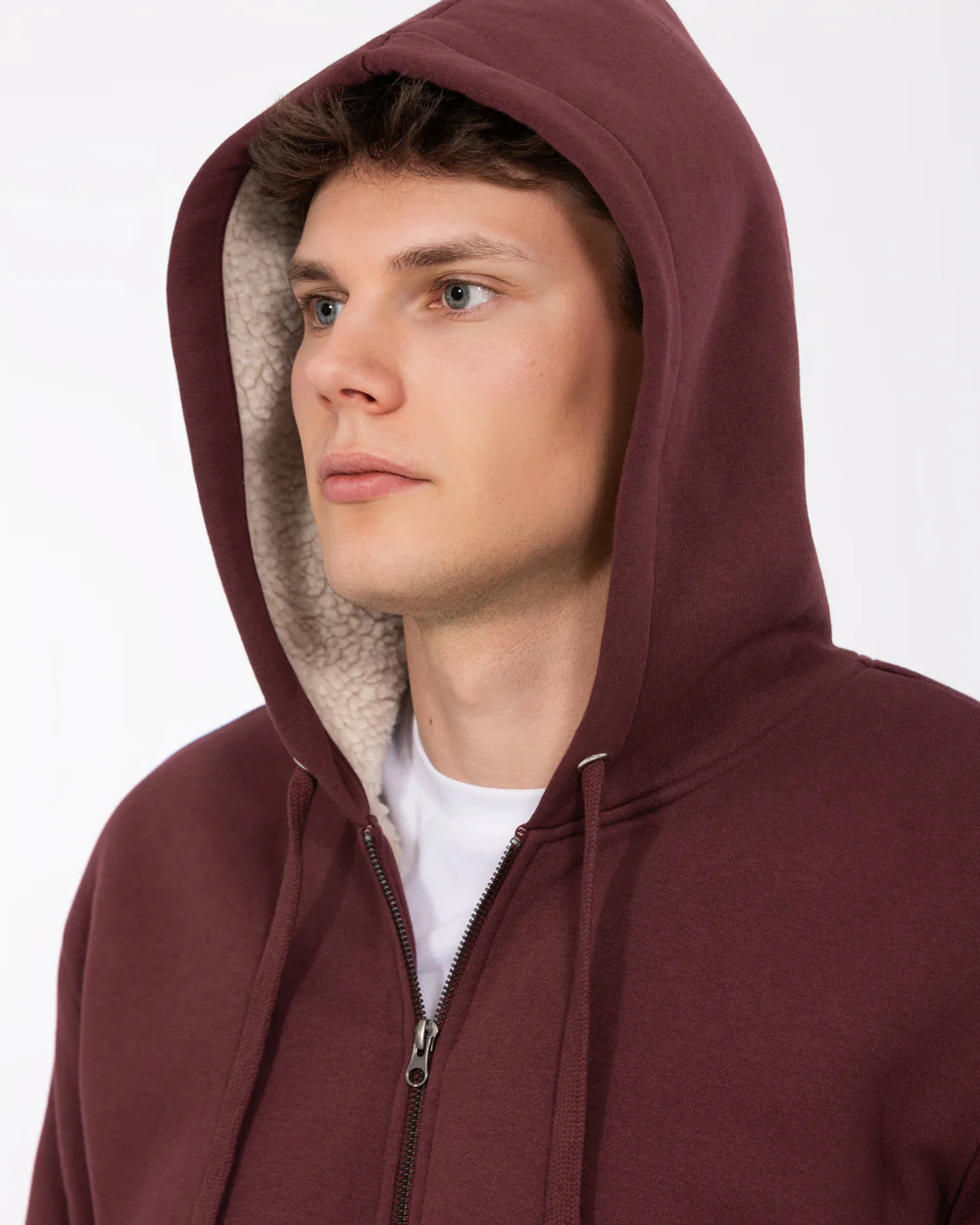 2t Andrew Tall Sherpa Hoodie (burgundy) - Image 5