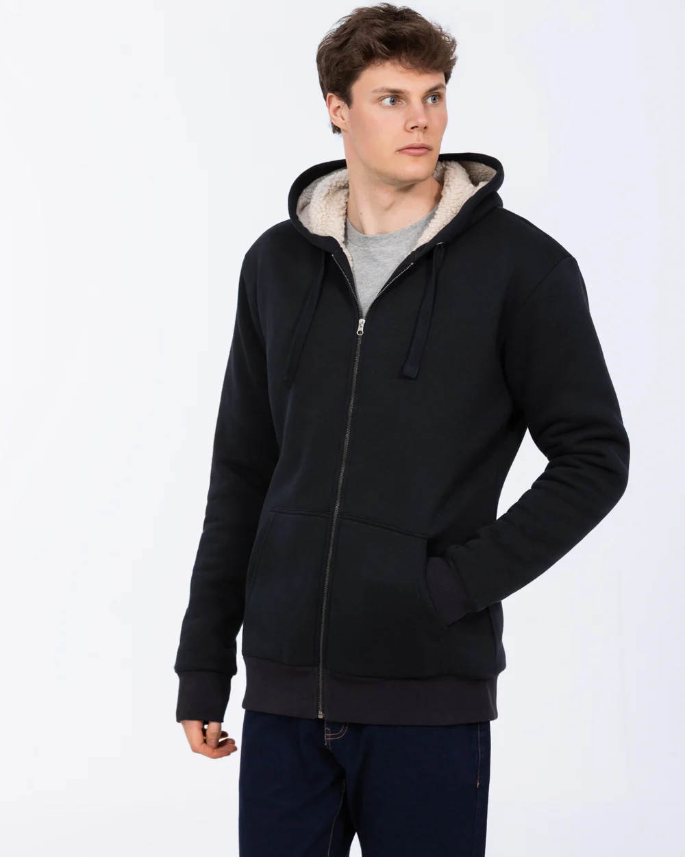 2t Andrew Tall Sherpa Hoodie (navy) - Image 8