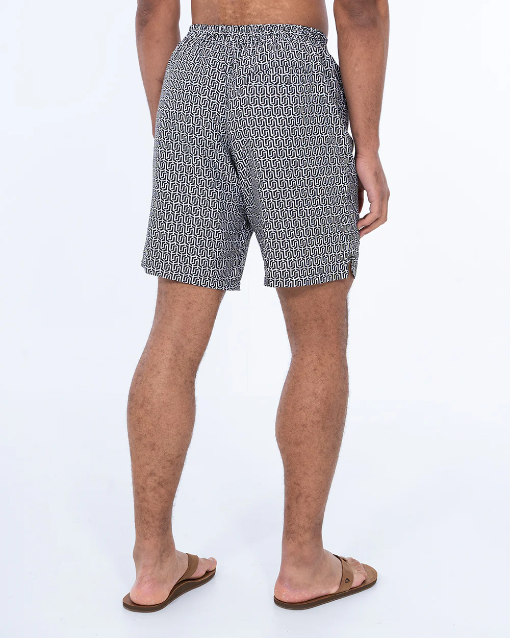 2t Aray Tall Geometric Swim Shorts (black/white) - Image 7