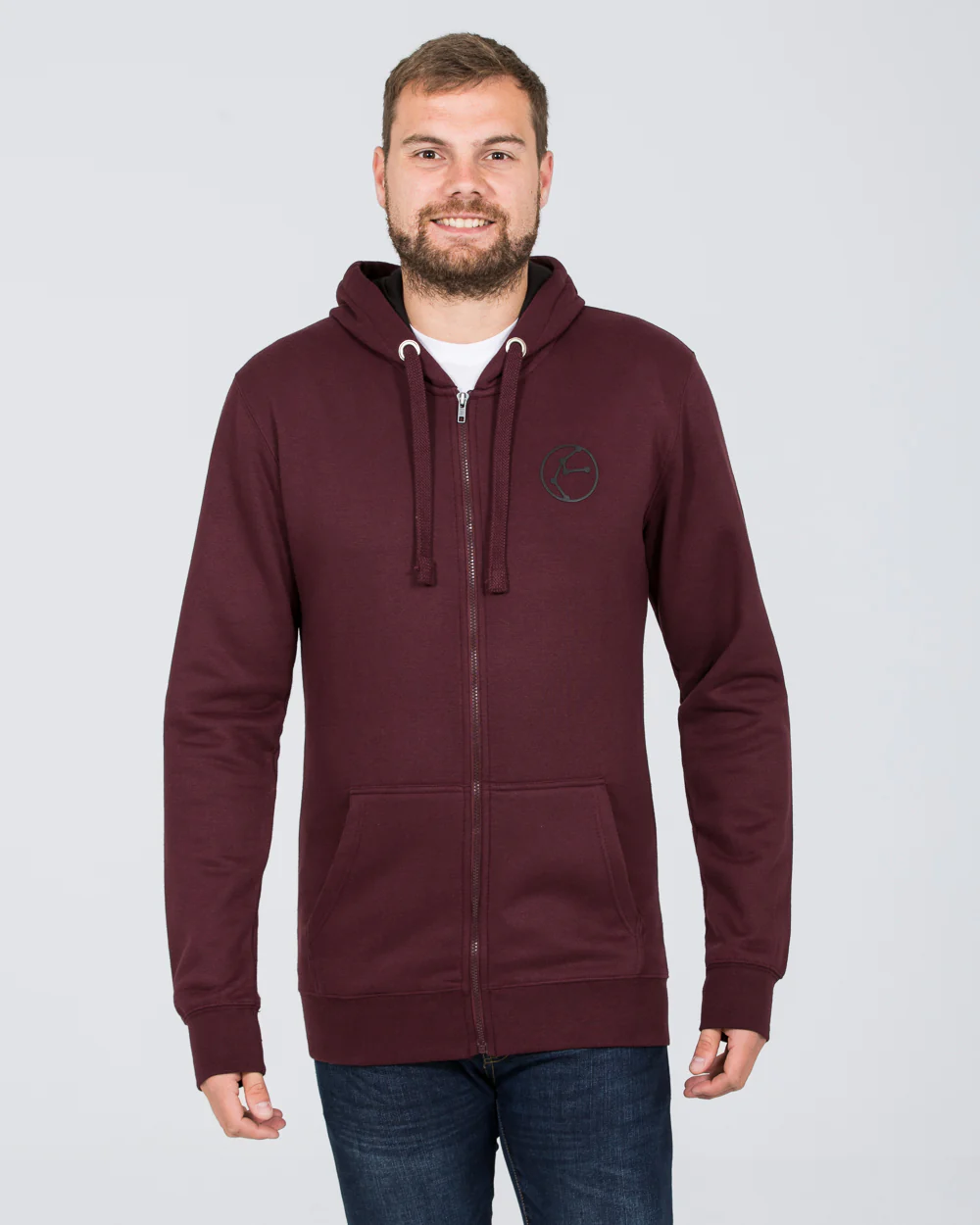 2t Atoms Zip Up Tall Hoodie (burgundy) - Image 4