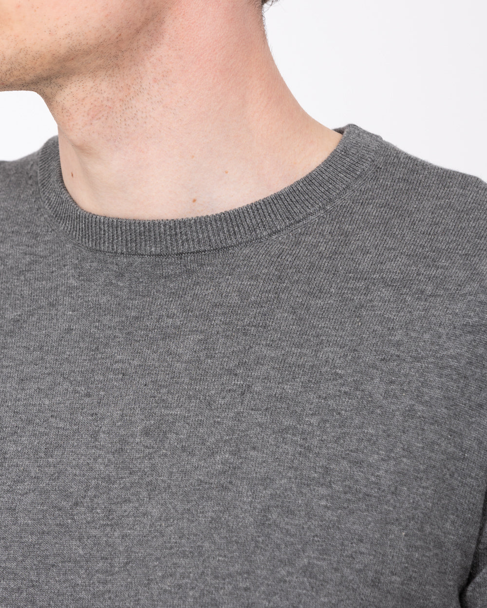 2t Austin Tall Cotton Crew Neck Jumper (charcoal) - Image 3