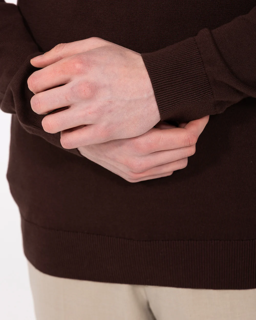 2t Austin Tall Cotton Crew Neck Jumper (chocolate) - Image 4