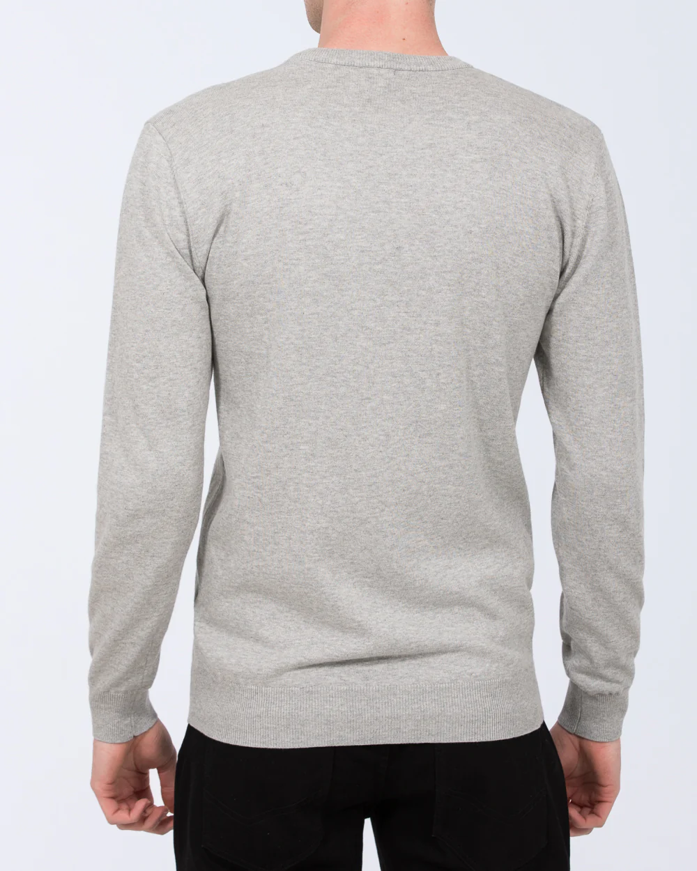 2t Austin Tall Cotton Crew Neck Jumper (light grey) - Image 2