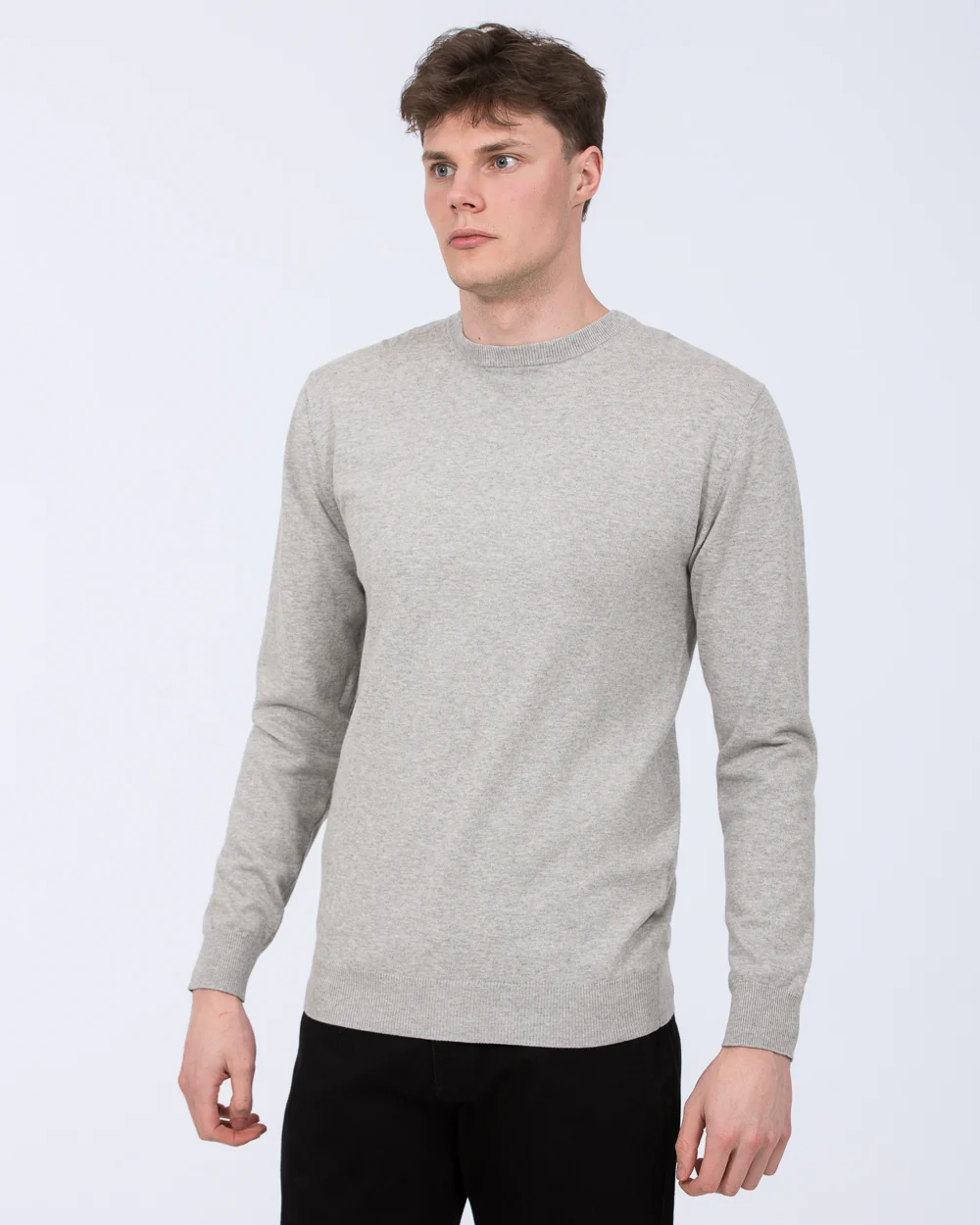 2t Austin Tall Cotton Crew Neck Jumper (light grey) - Image 5