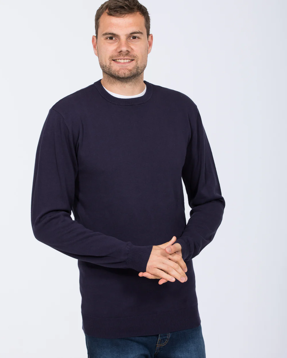 2t Austin Tall Cotton Crew Neck Jumper (navy) - Image 4