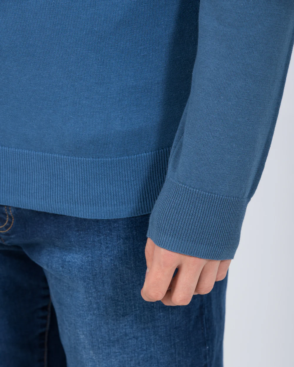 2t Austin Tall Cotton Crew Neck Jumper (pale blue) - Image 4