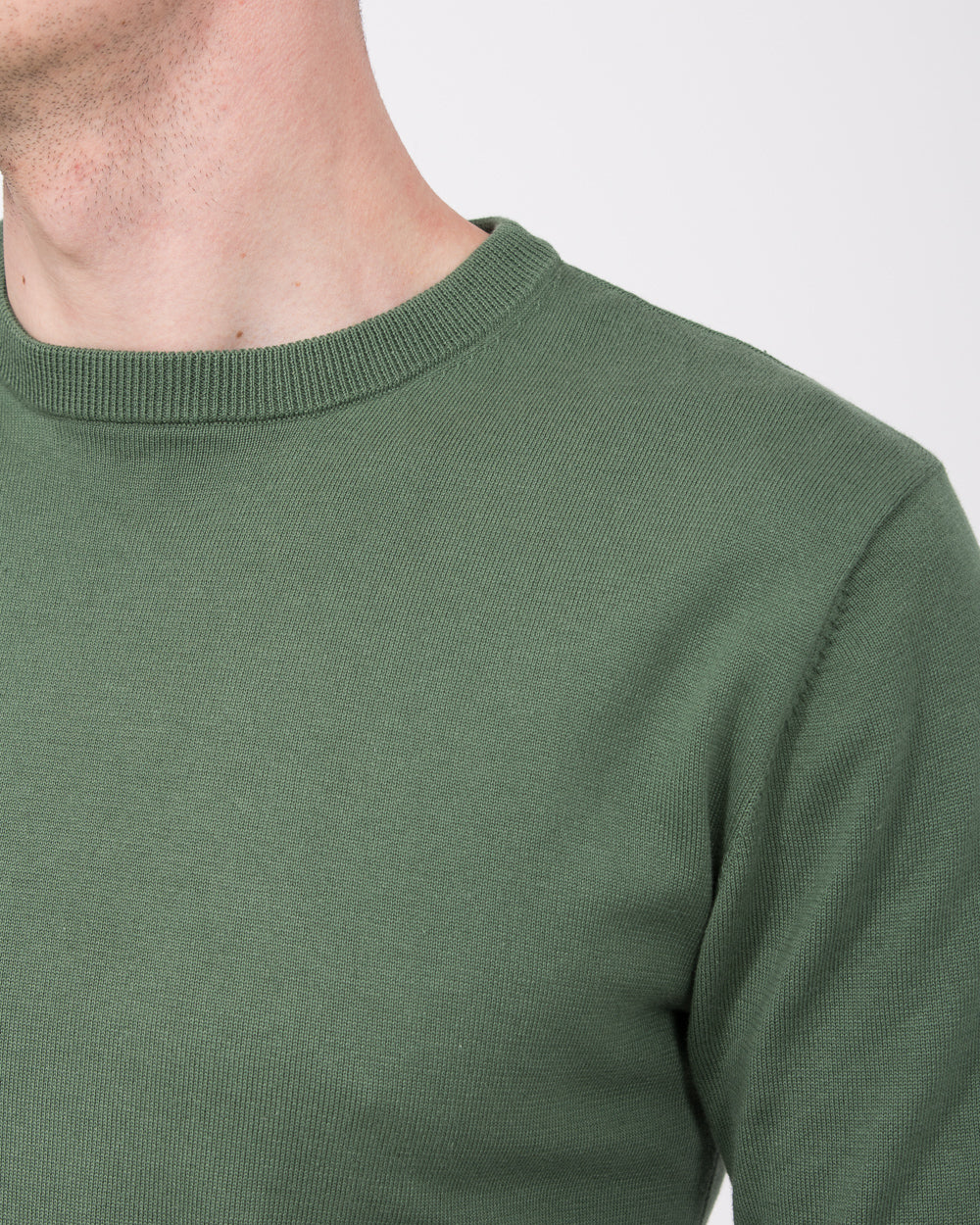 2t Austin Tall Cotton Crew Neck Jumper (sage) - Image 3