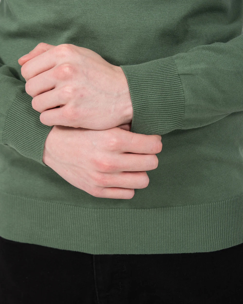 2t Austin Tall Cotton Crew Neck Jumper (sage) - Image 4
