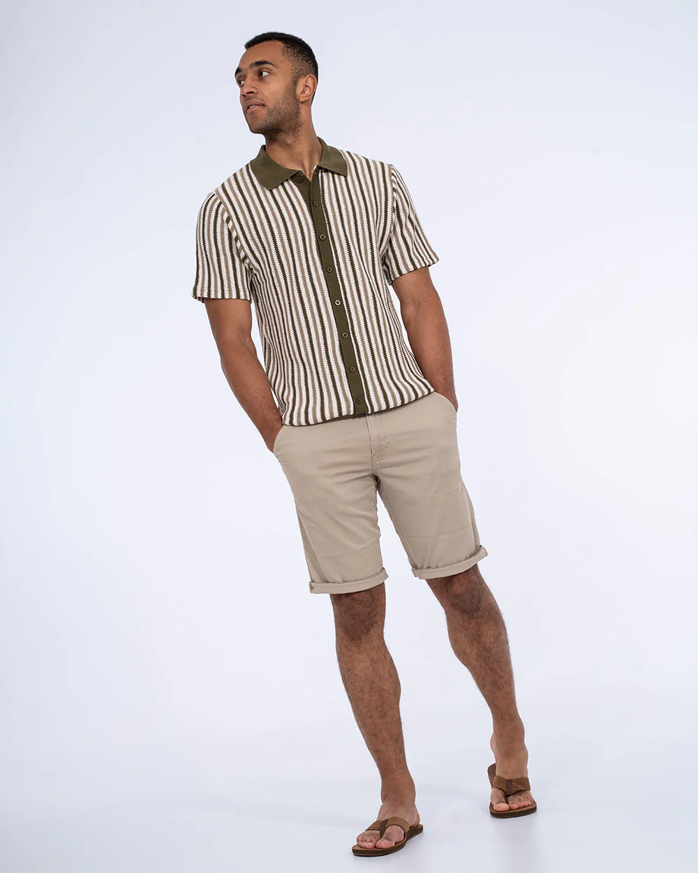 2t Bowie Tall Jacquard Polo Shirt (khaki) - Image 4
