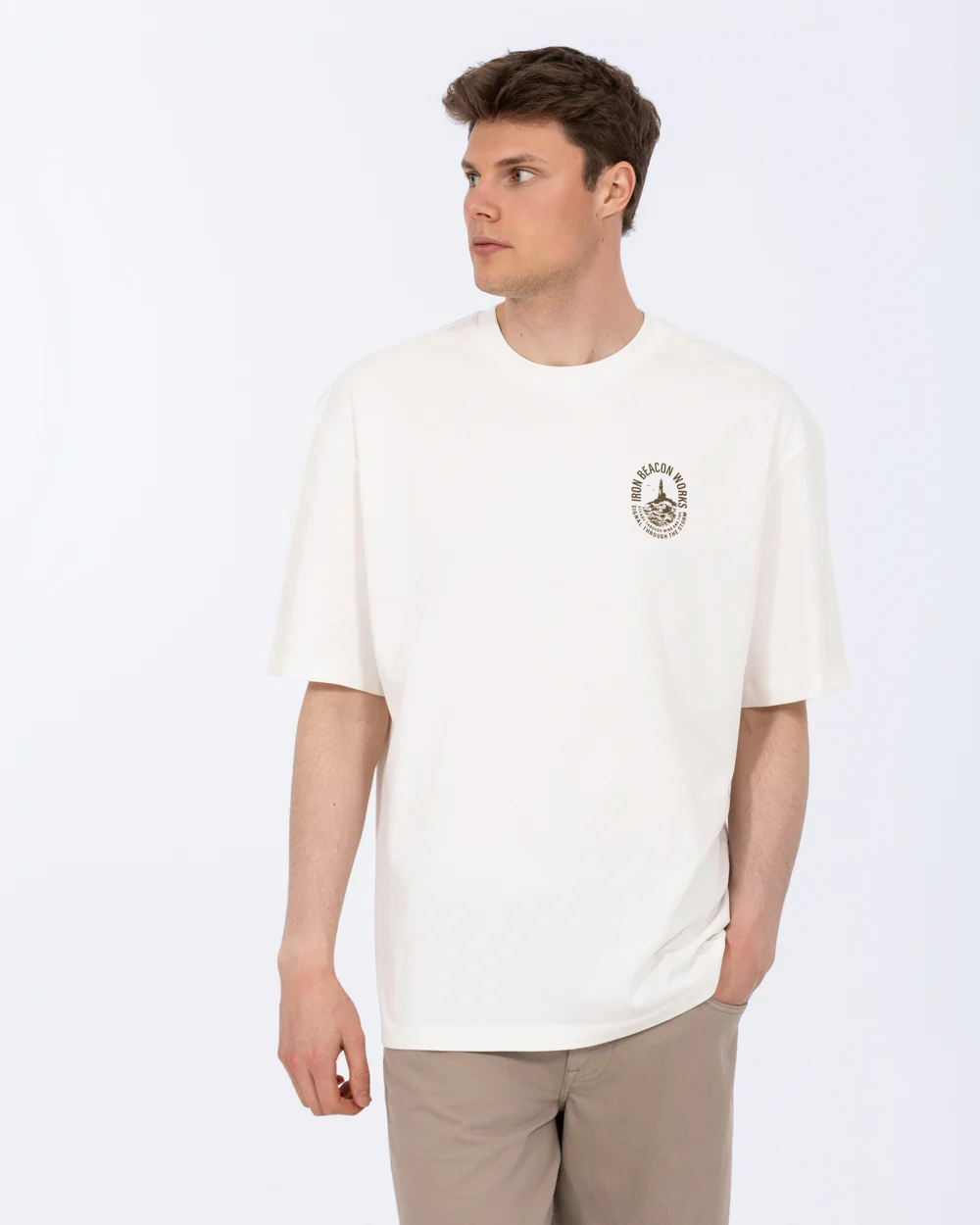 2t Brad Tall Oversized T-Shirt (printed ecru) - Image 4
