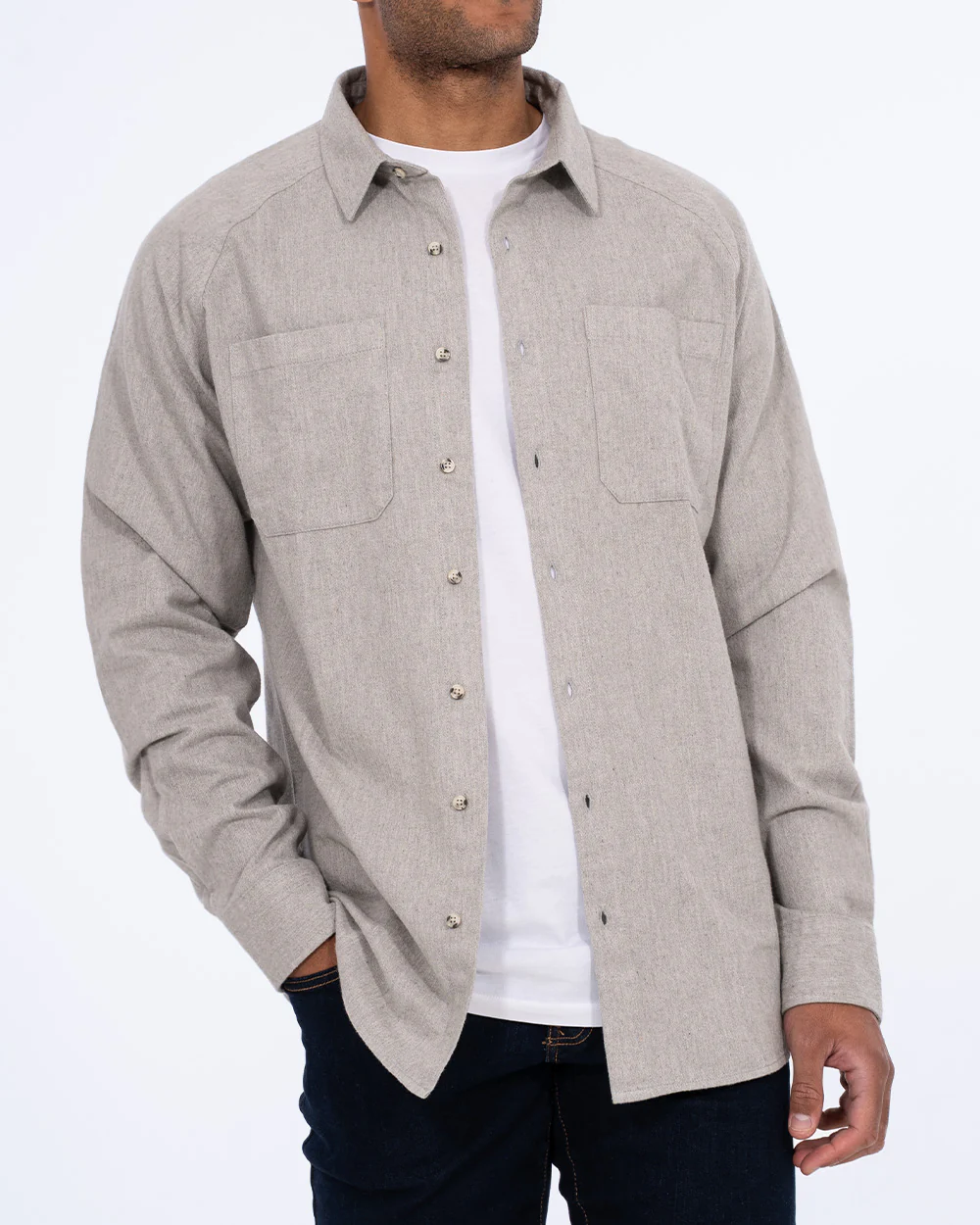 2t Bradley Tall Relaxed Fit Raglan Shirt (grey flannel) - Image 2