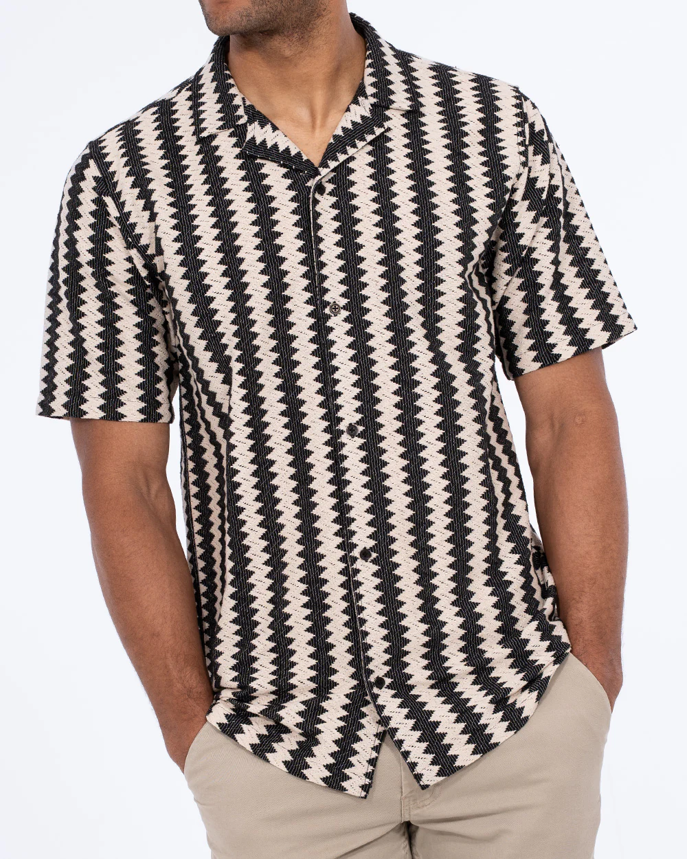 2t Brooks Tall Revere Crochet Shirt (black)