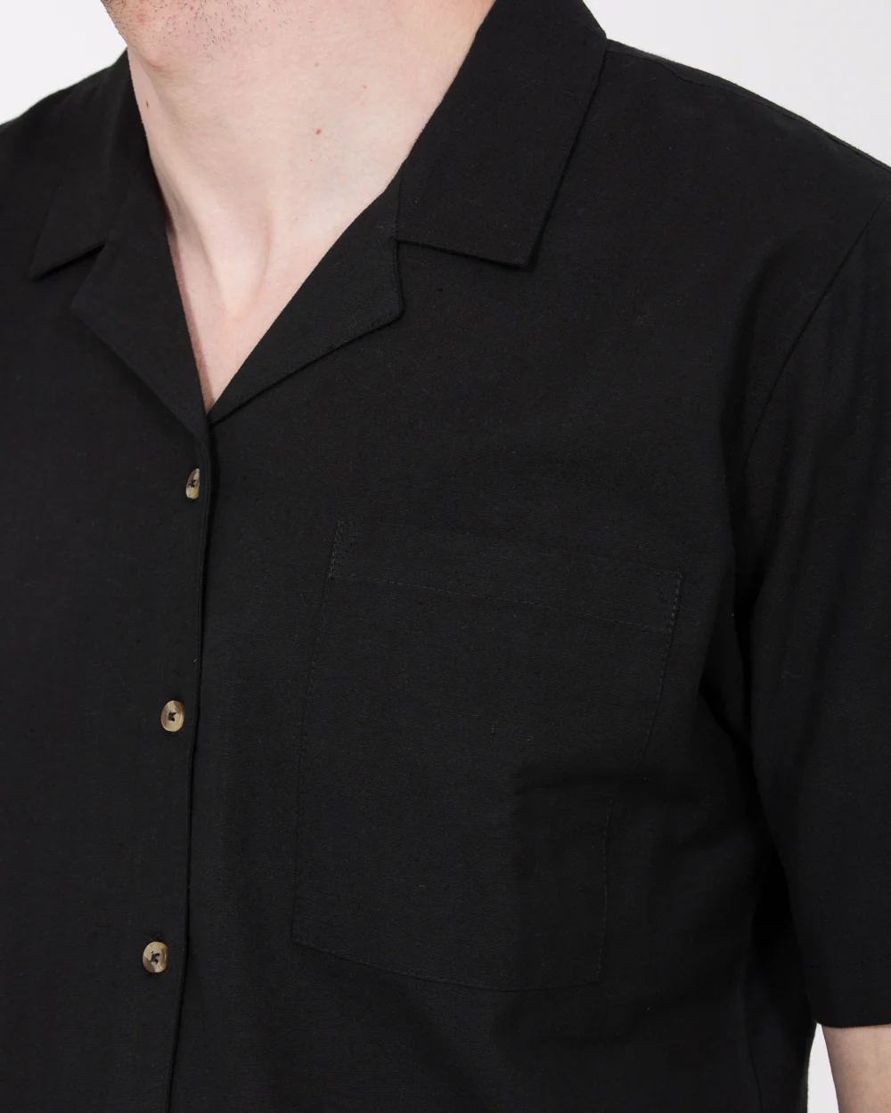 2t Bruce Tall Revere Collar Shirt (black embroidered) - Image 4