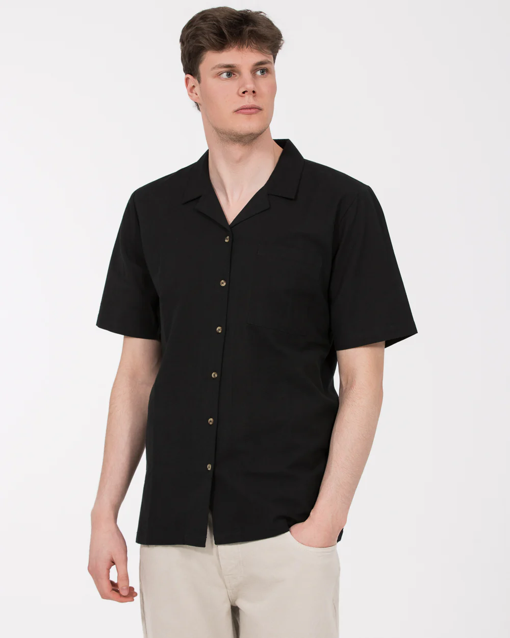 2t Bruce Tall Revere Collar Shirt (black embroidered) - Image 7