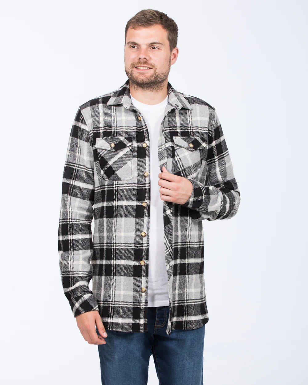 2t Caleb Tall Checked Shacket (neutral) - Image 5