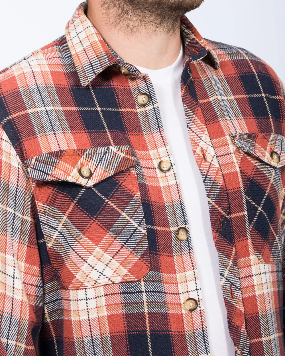 2t Caleb Tall Checked Shacket (rust) - Image 3