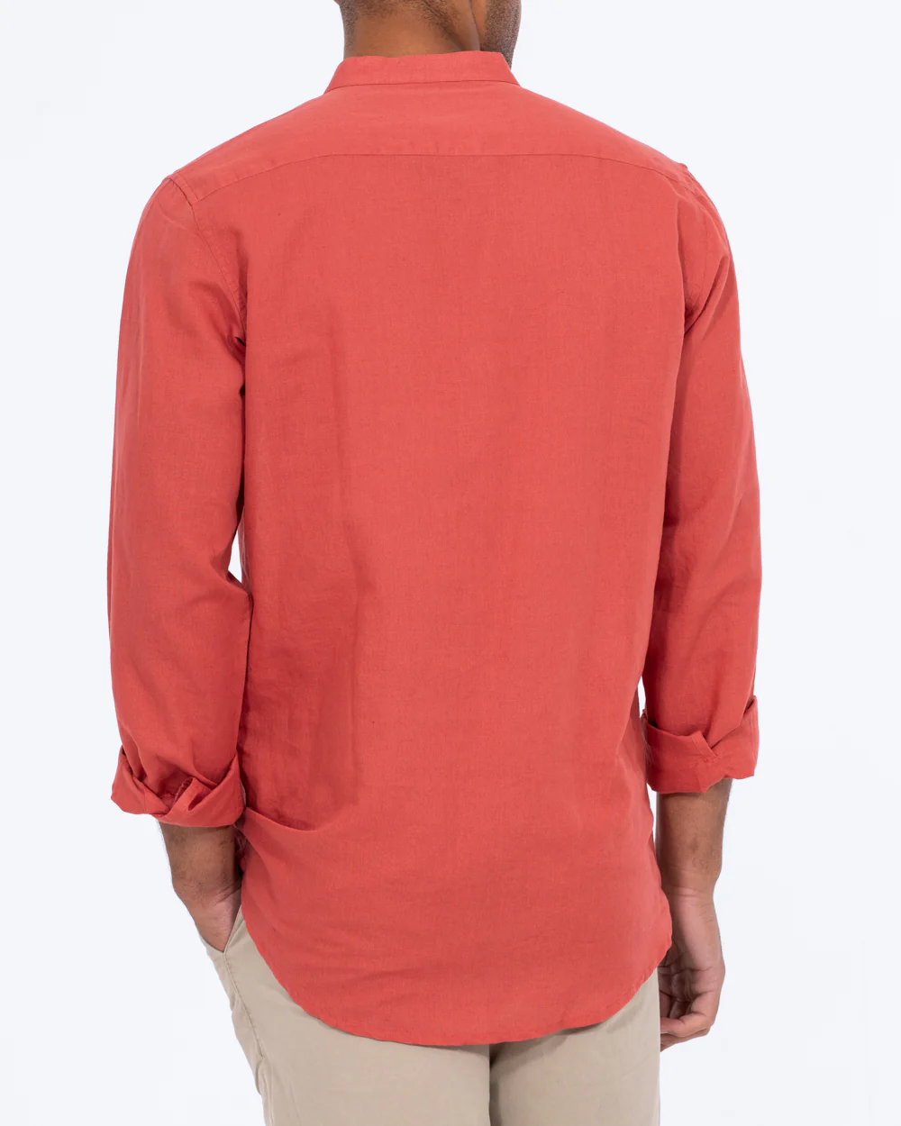 2t Cruz Tall Half Placket Linen Shirt (coral) - Image 2