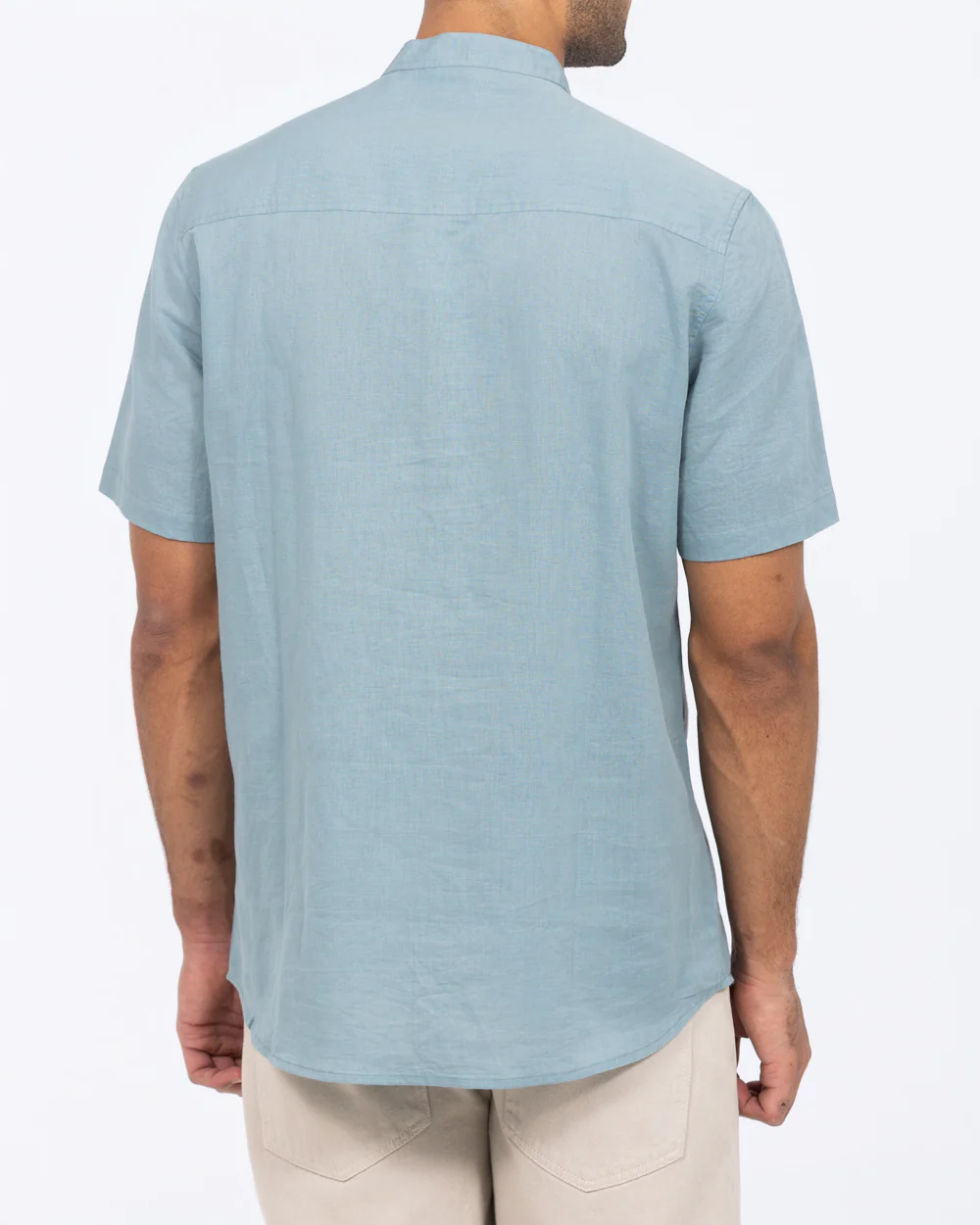 2t Cruz Tall Short Sleeve Linen Blend Shirt (titanium blue) - Image 2