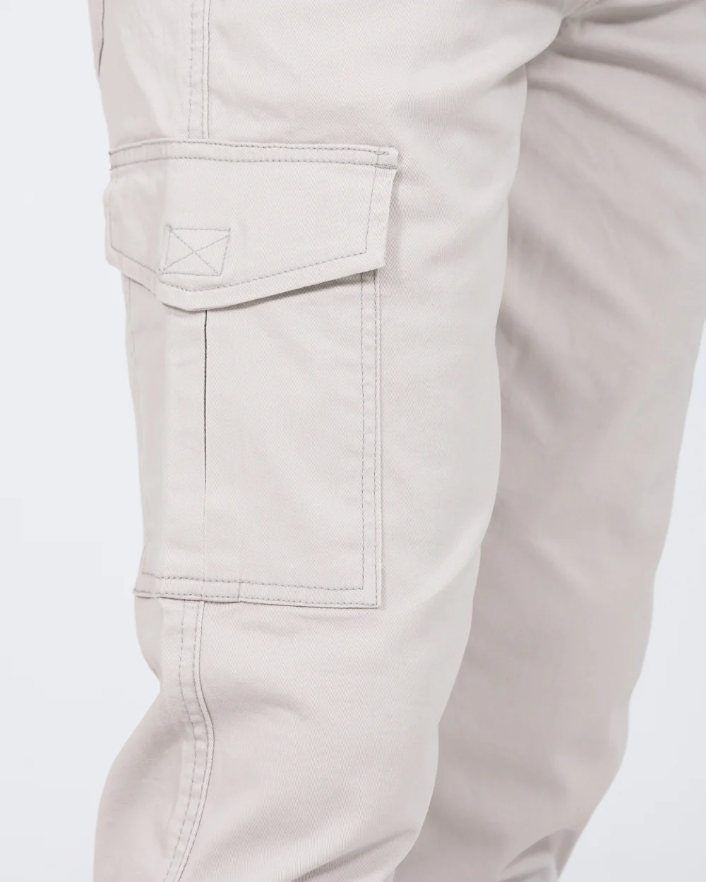 2t Dean Slim Fit Tall Stretch Cargo Trousers (silver) - Image 3