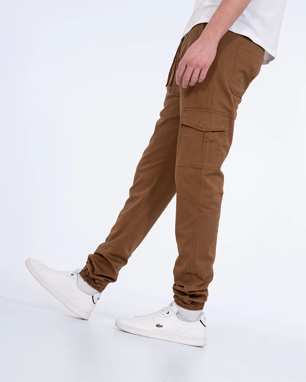 2t Dean Slim Fit Tall Stretch Cargo Trousers (tan) - Image 3