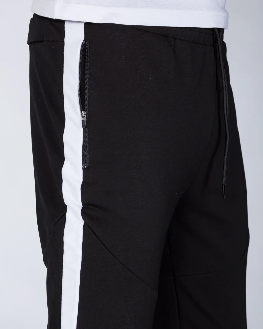 2t Declan Striped Slim Fit Tall Gym Joggers (black) - Image 5