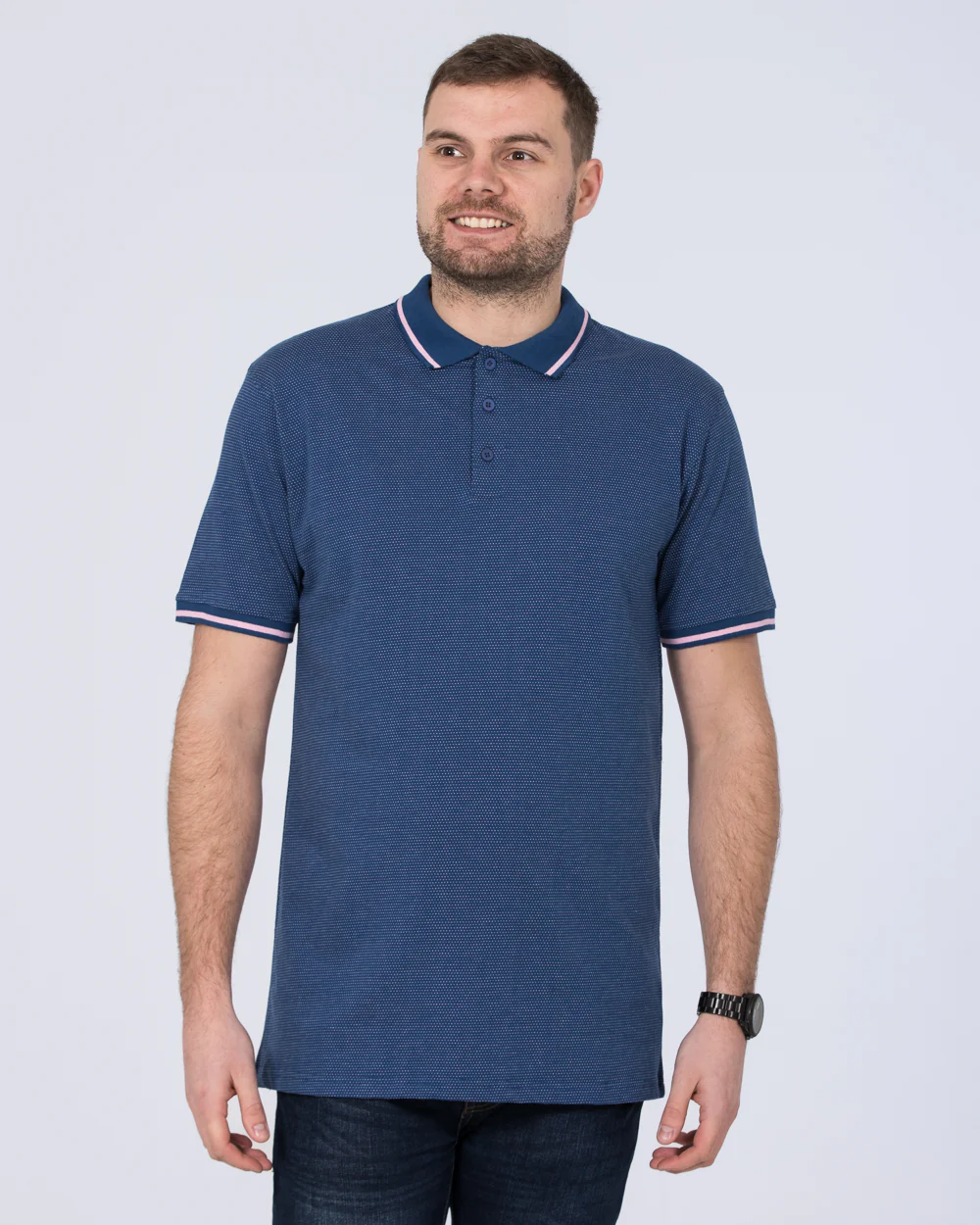 2t Dobby Print Regular Fit Tall Polo Shirt (moonlight) - Image 4