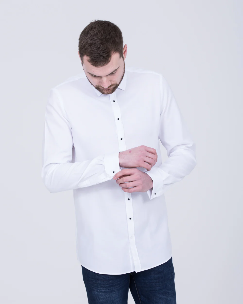2t Dominic Slim Fit Double Cuff Tall Shirt (white) - Image 6
