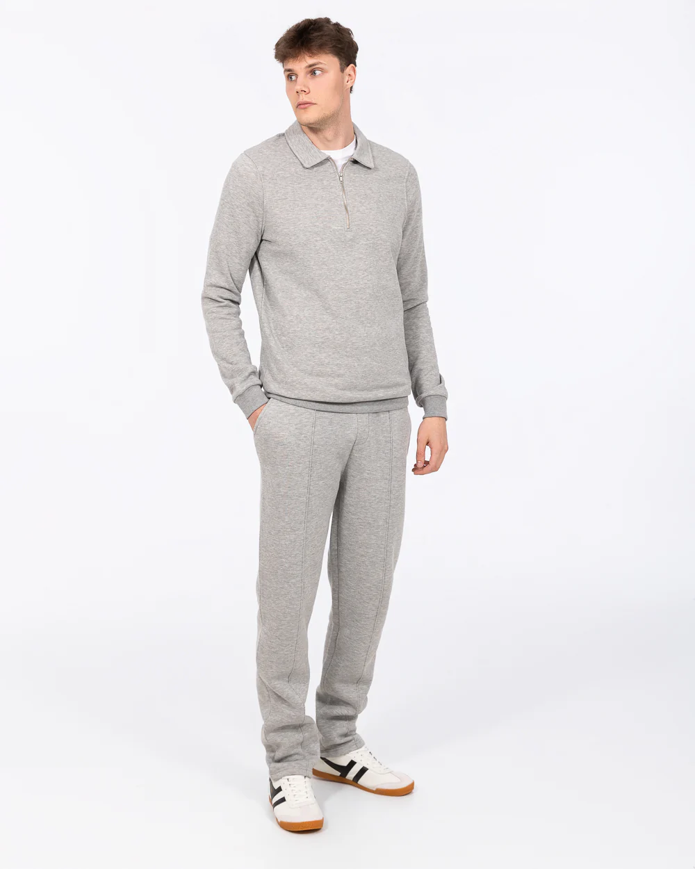 2t Elijah Tall Quarter Zip Sweatshirt (grey) - Image 5