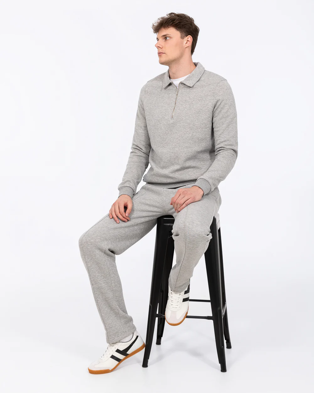 2t Elijah Tall Quarter Zip Sweatshirt (grey) - Image 6