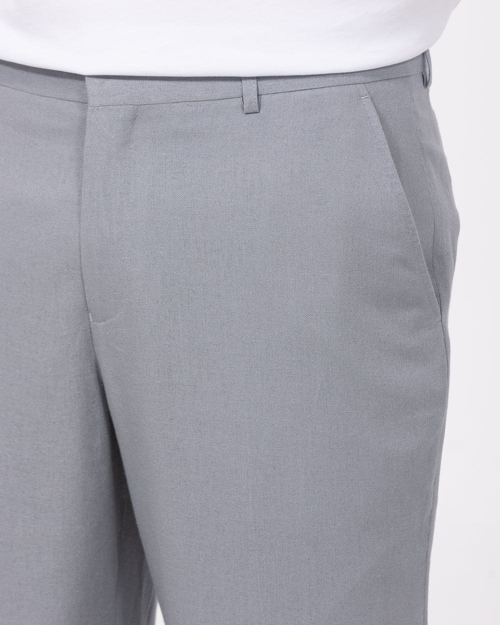 2t Ellis Tall Regular Fit Linen Look Trousers (light grey) - Image 3