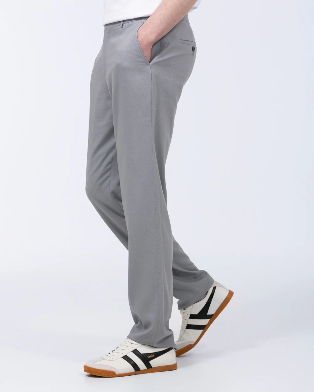 2t Ellis Tall Regular Fit Linen Look Trousers (light grey) - Image 5