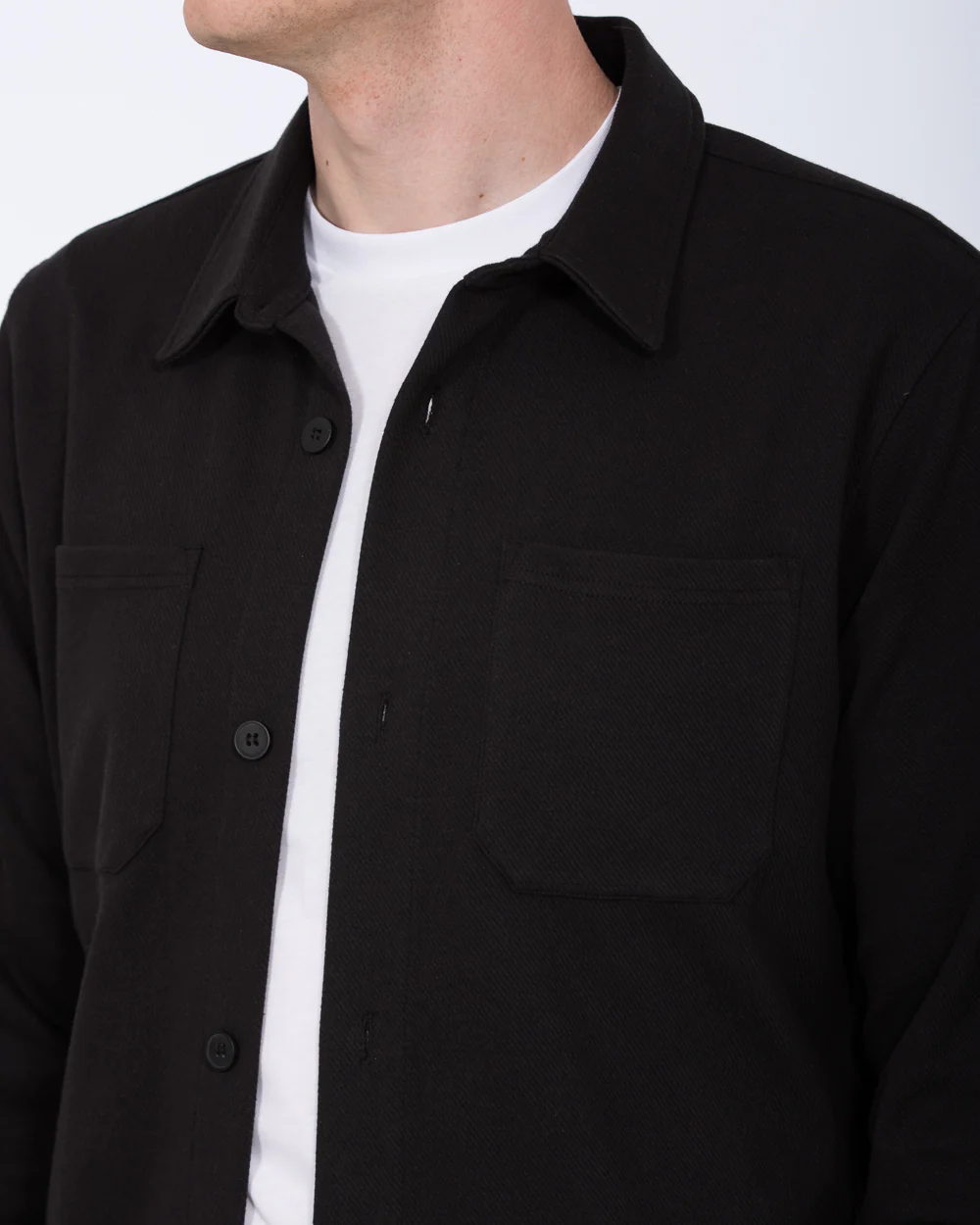 2t Enzo Tall Jersey Shacket (black) - Image 3