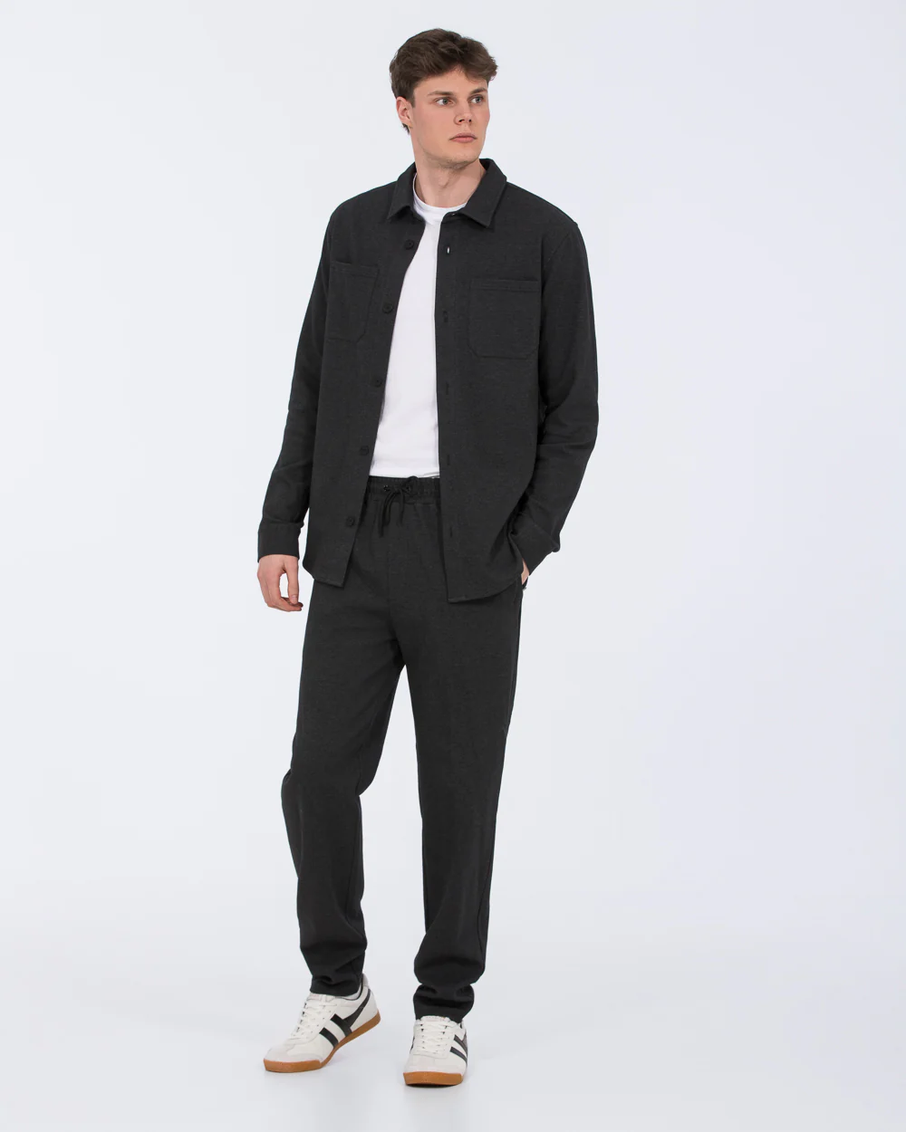 2t Enzo Tall Jersey Shacket (charcoal) - Image 6