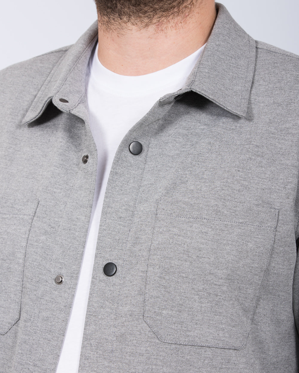 2t Ezra Tall Jersey Shacket (charcoal) - Image 3