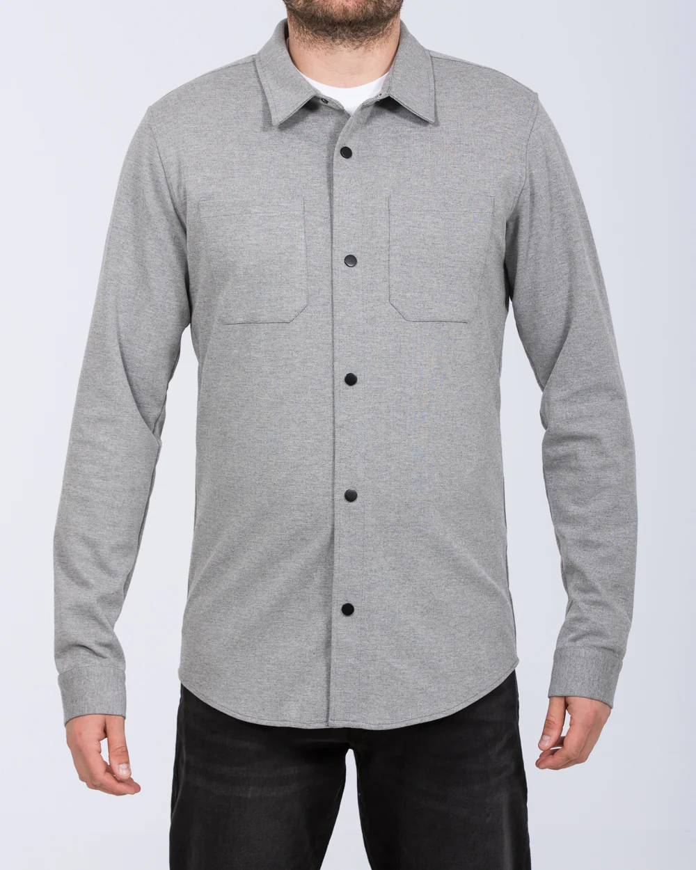 2t Ezra Tall Jersey Shacket (charcoal) - Image 4