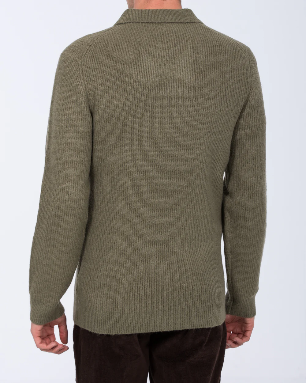 2t Farley Tall Open Collar Jumper (dark green) - Image 2