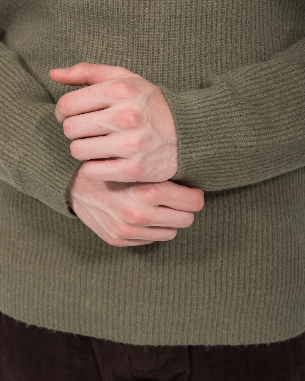 2t Farley Tall Open Collar Jumper (dark green) - Image 4