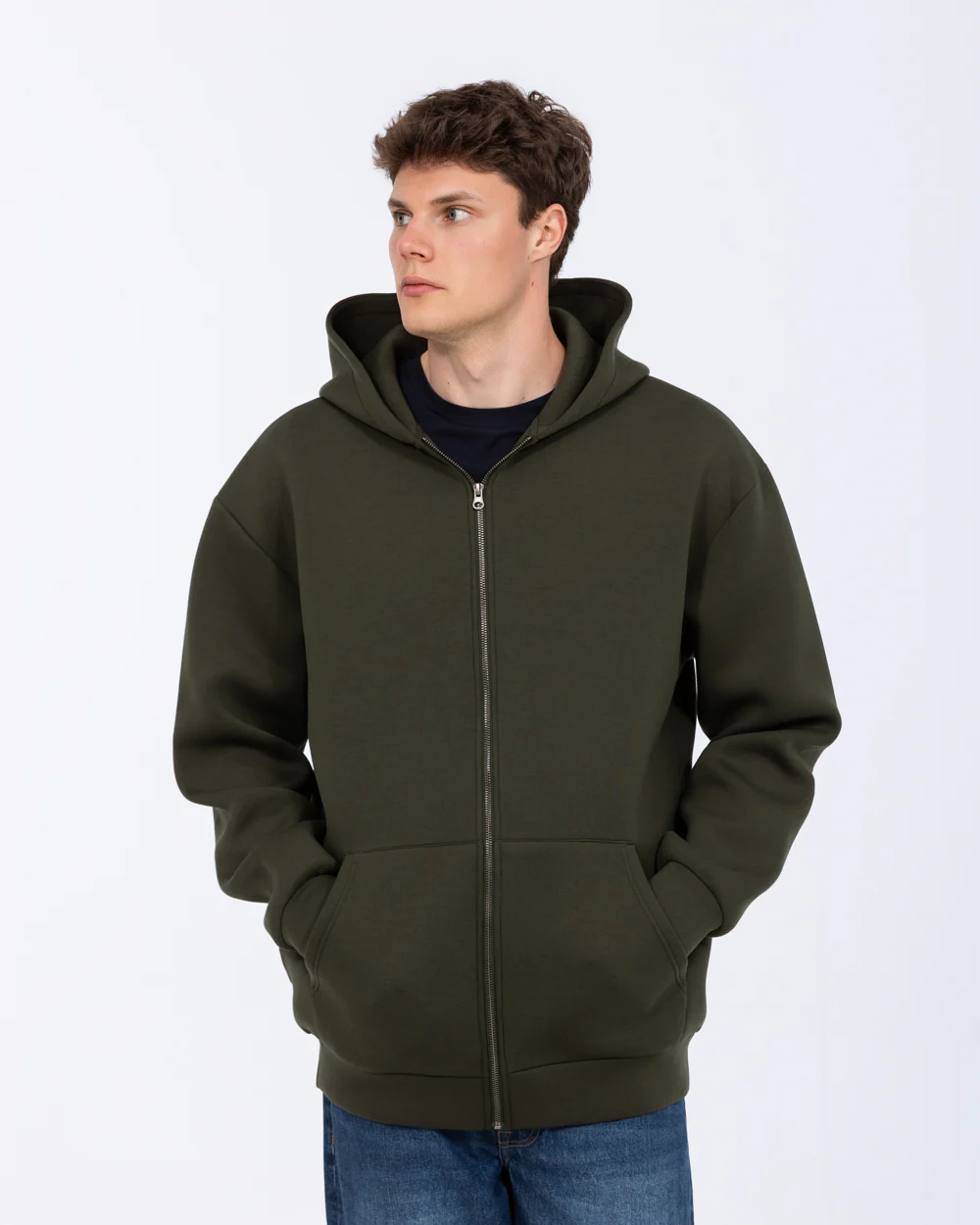 2t Fintray Tall Zip Through Hoodie (khaki) - Image 6
