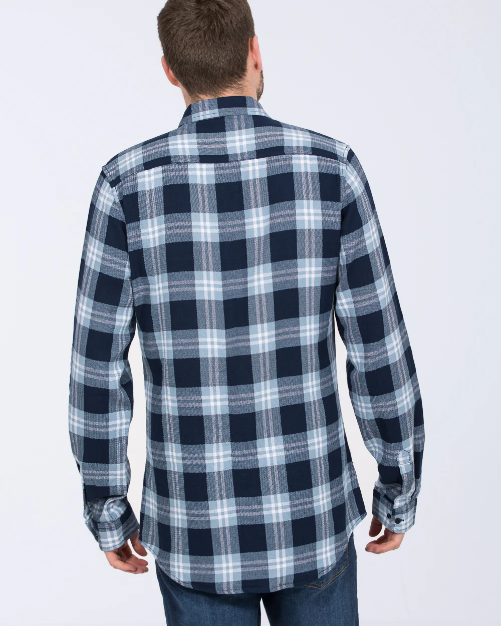 2t Jackson Extra Tall Oxford Shirt (ecru/blue check) - Image 2