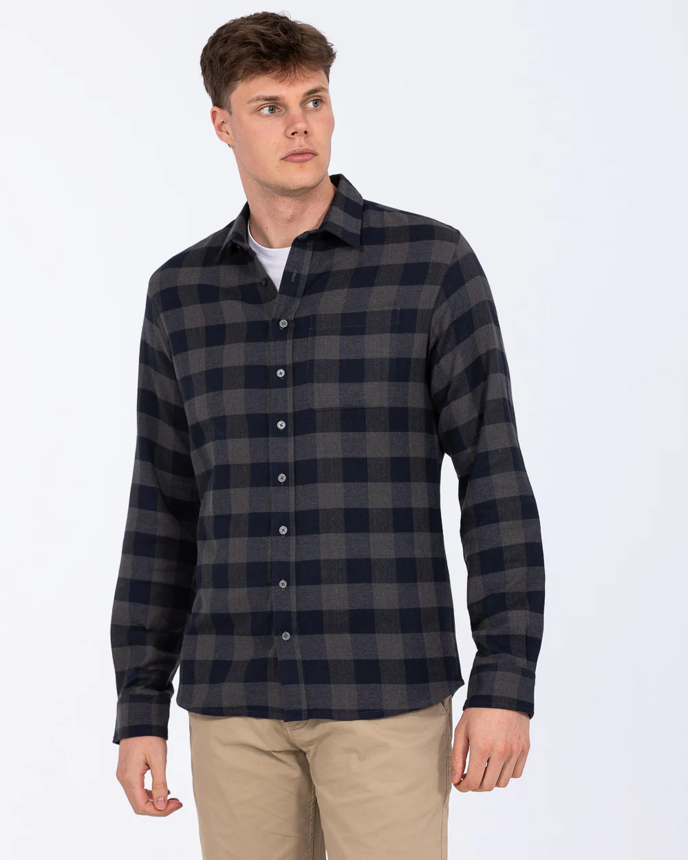 2t Jackson Tall Oxford Shirt (navy/grey) - Image 6