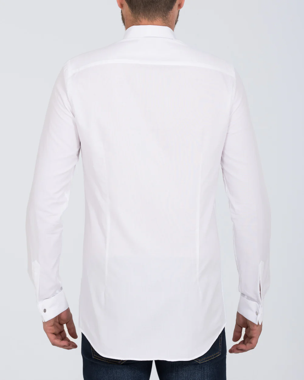 2t James Slim Fit Double Cuff Tall Shirt (white) - Image 2