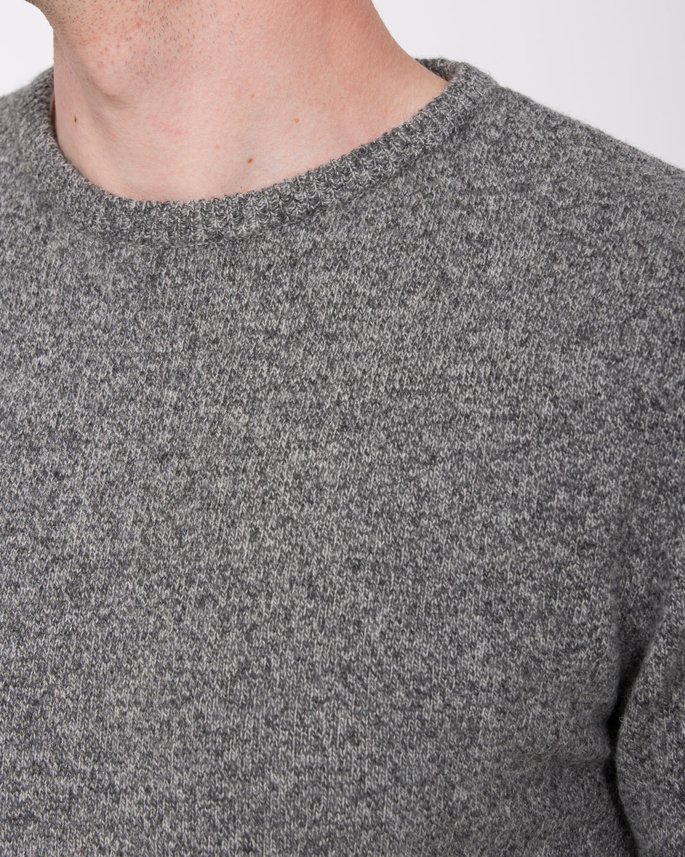 2t Lambswool Tall Crew Neck Jumper (grey marl) - Image 3