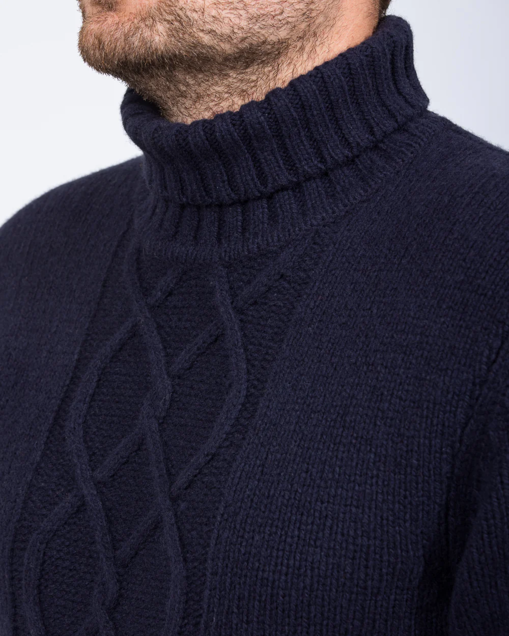 2t Lambswool Tall Turtle Neck Jumper (navy) - Image 2