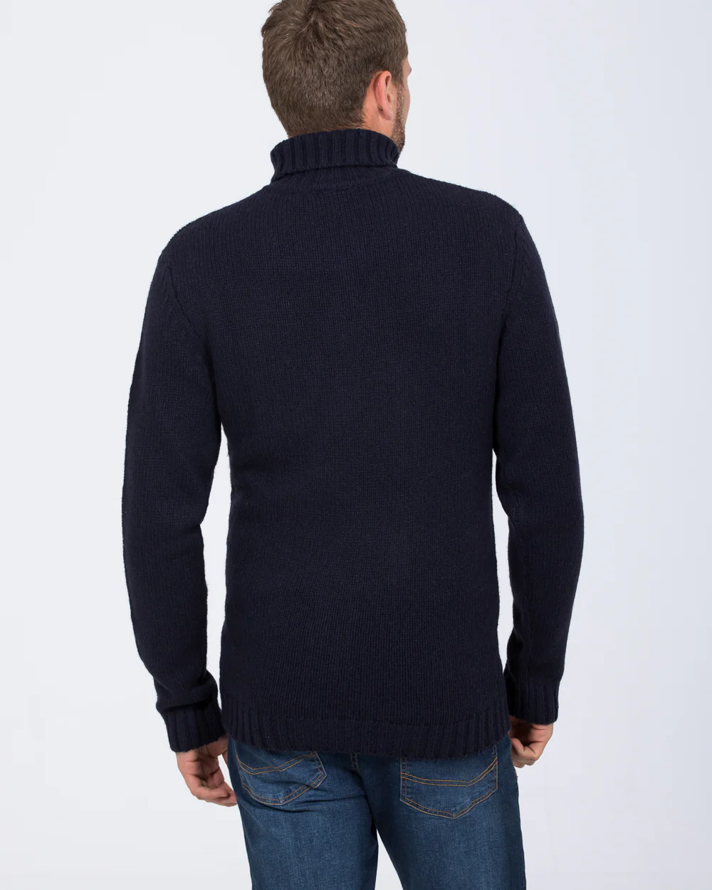 2t Lambswool Tall Turtle Neck Jumper (navy) - Image 3