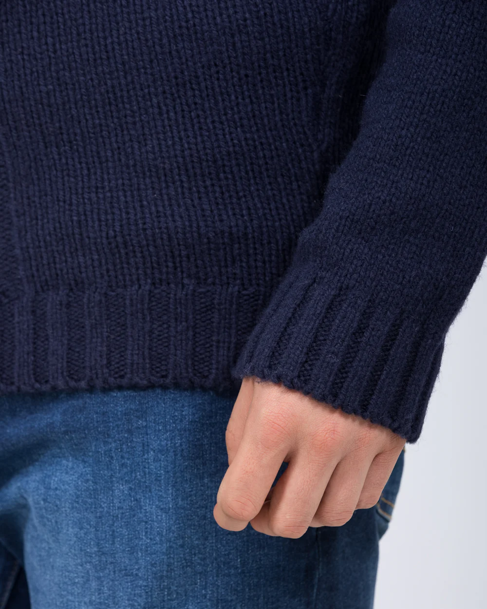 2t Lambswool Tall Turtle Neck Jumper (navy) - Image 4